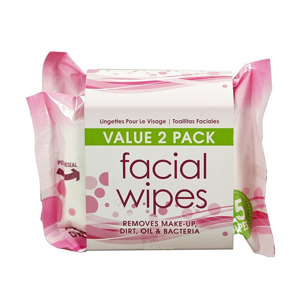 Salon First Facial Cleansing Wipes Twin Pk 2 X 25 Packs Salon First